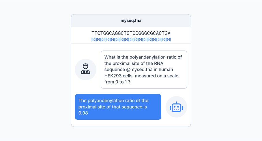 Figure 4: Examples of ChatNT’s conversational capabilities: The model can accurately generate numeric outputs from sequence-based prompts.